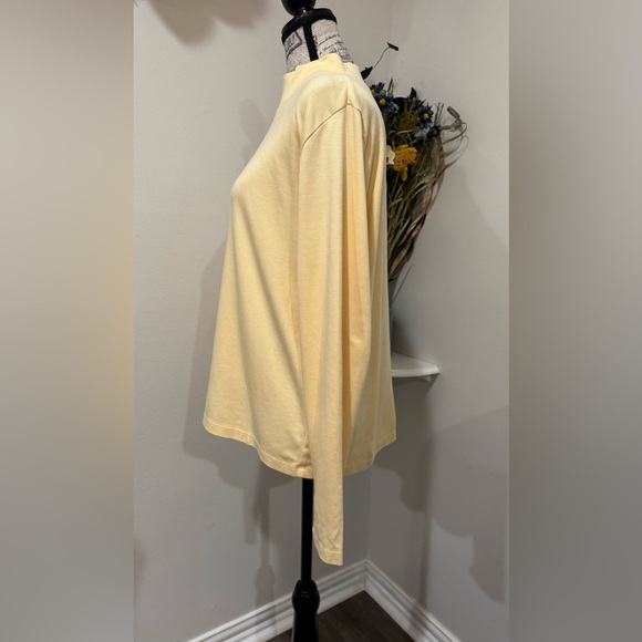L.L. Bean Elegant Cotton Yellow Long Sleeve Women's Top Size XL - Picture 4 of 7